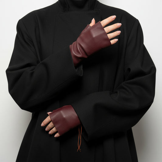 Fingerless Gloves | Port Leather | Tracey Neuls