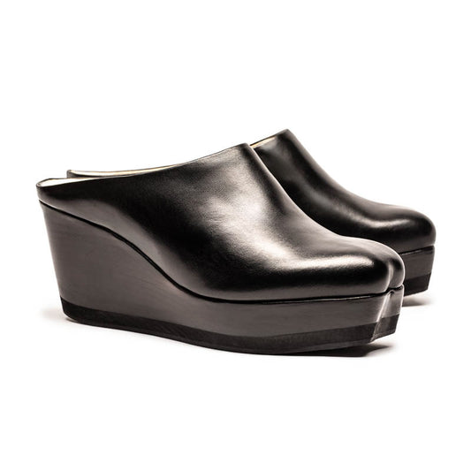 JAKE Black | Leather Slip On Mule | Tracey Neuls