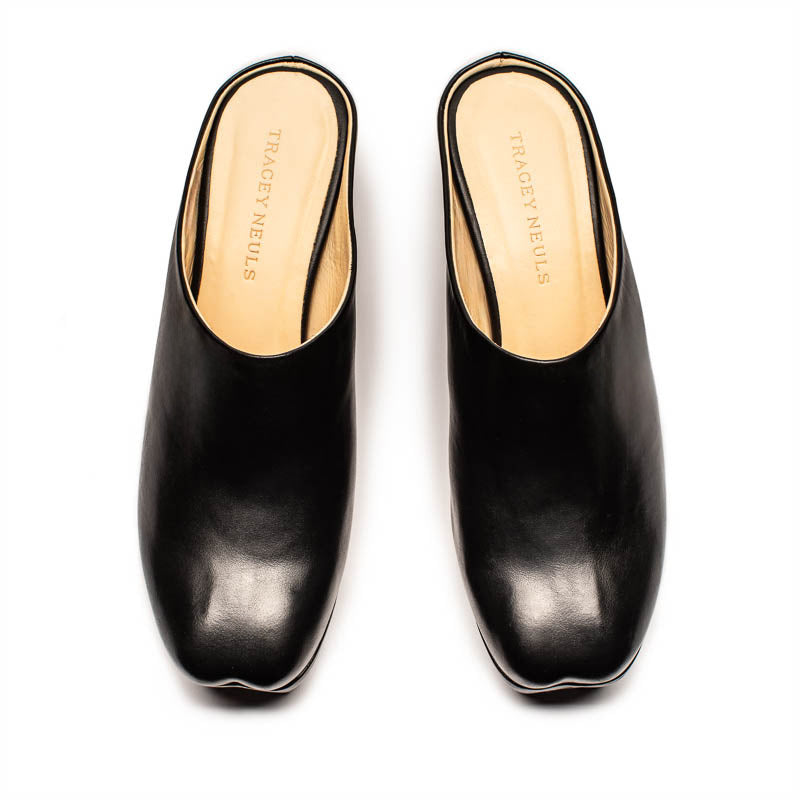 JAKE Black | Leather Slip On Mule | Tracey Neuls
