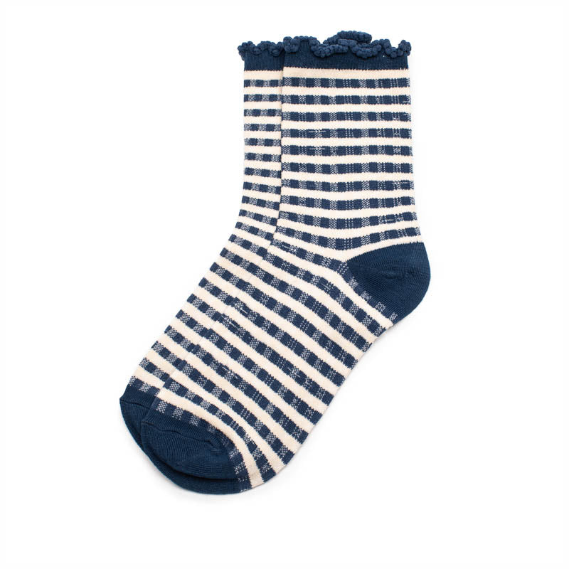 SOCKS Checkers | Blue Cotton Blend