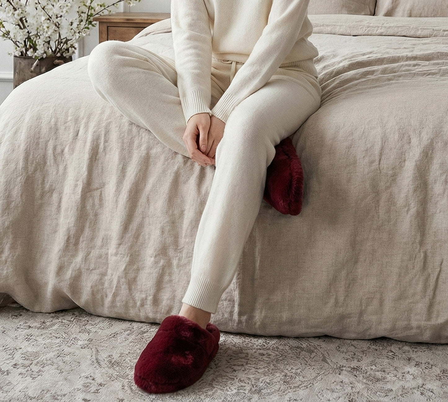 SLIPPERS Bordeaux | Shearling | Tracey Neuls
