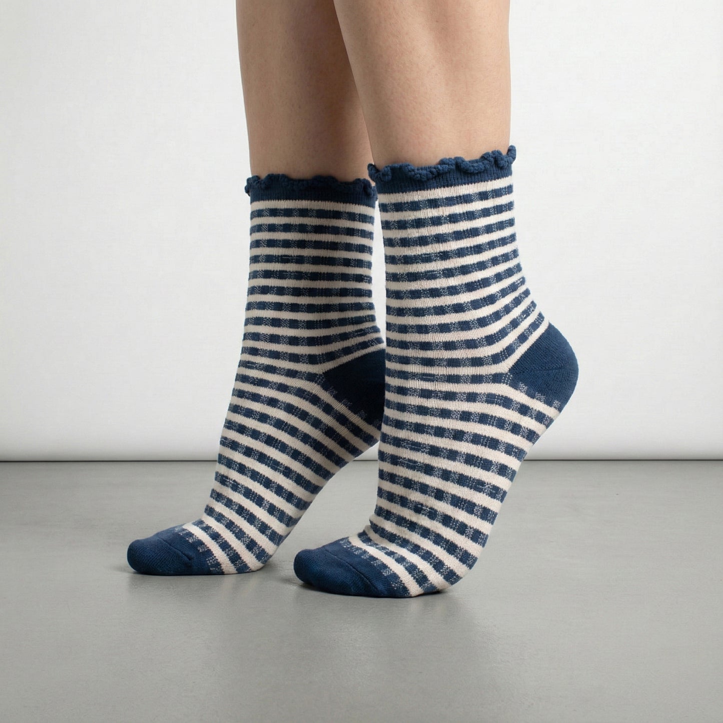 SOCKS Checkers | Blue Cotton Blend