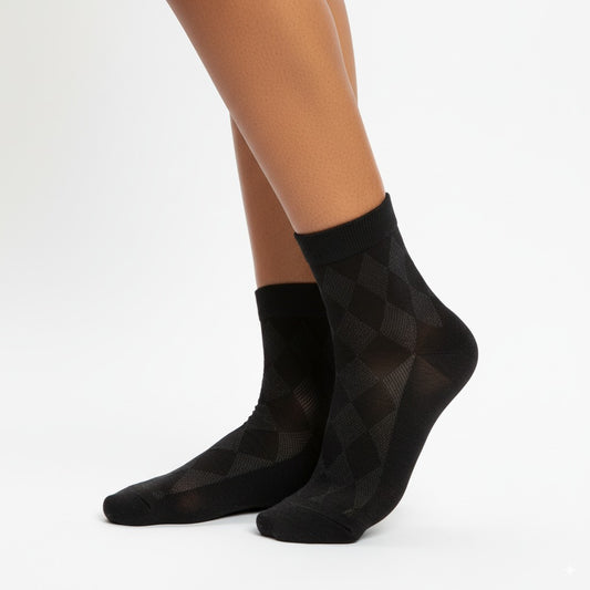 SOCKS Argyle | Black Cotton | Tracey Neuls