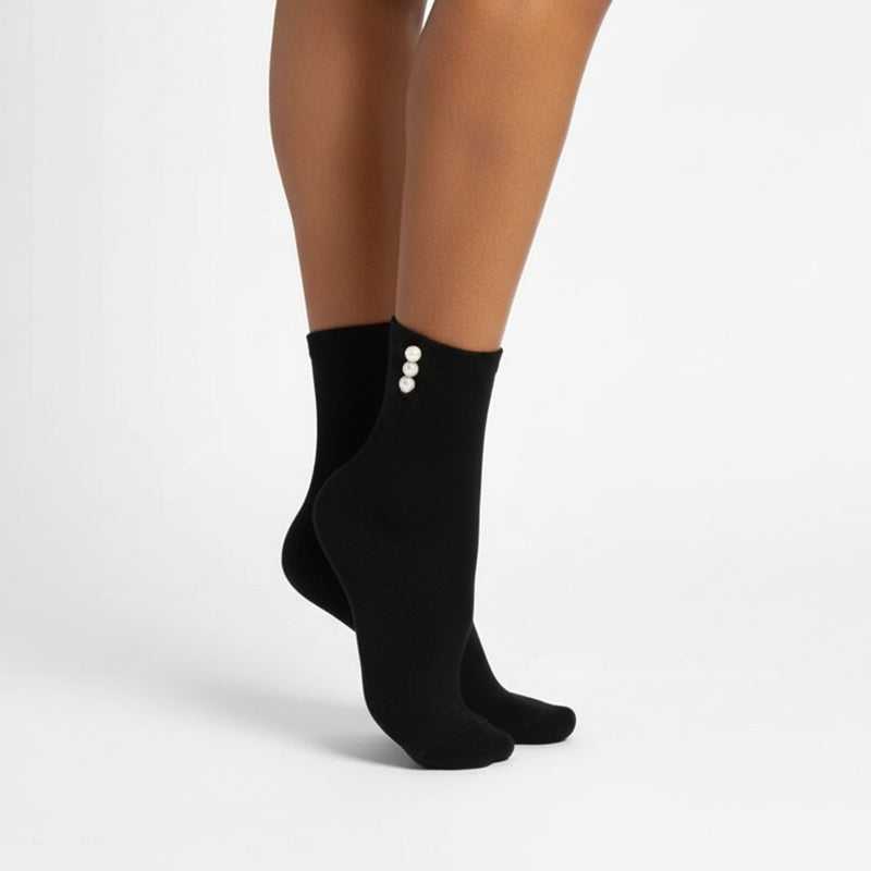 SOCKS Pearl | Black Cotton