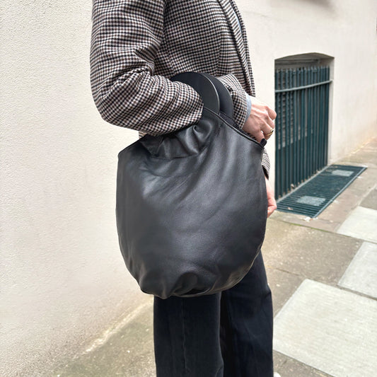 LOOPY BIG SISTER Reversible Bag | Black Leather | Tracey Neuls