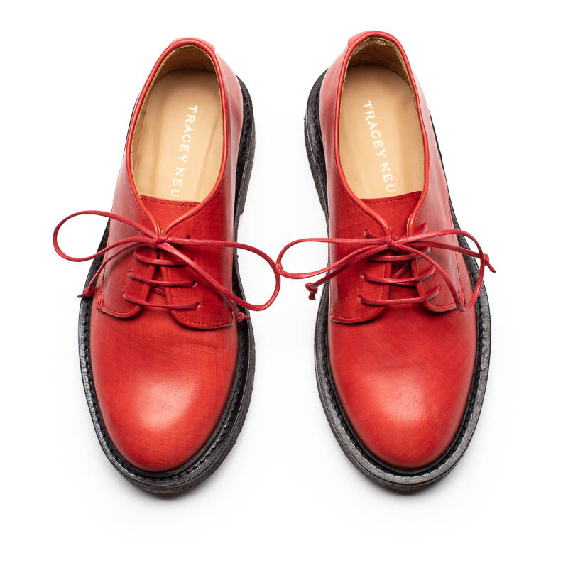 AW23 PABLO Ochre | Malbec Leather Crepe Sole Derby