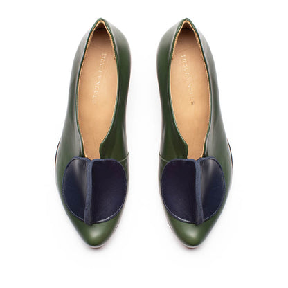 AW23 LOWTOP Earth | Forest Navy Slip On Mid Heels