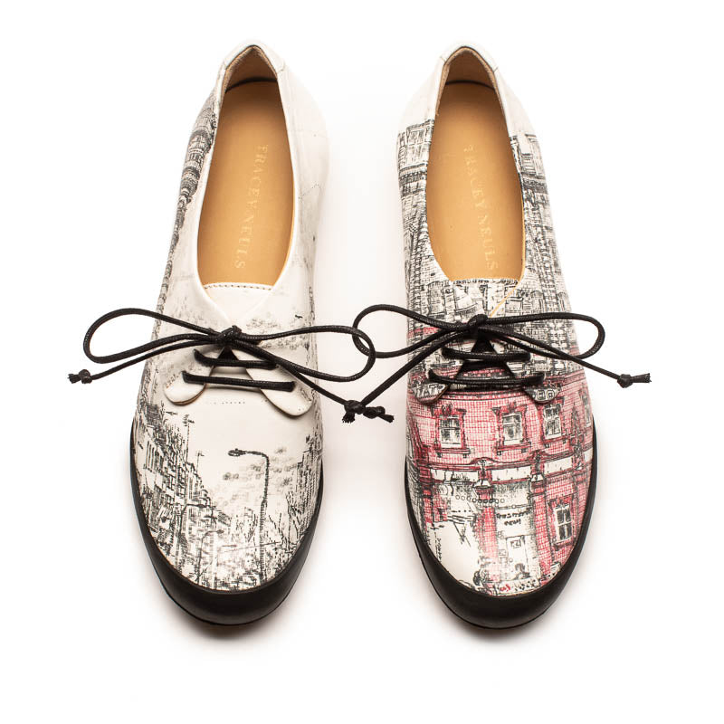 Tracey Neuls Geek SNeaker shoe with artist Keira Rathbone design printe