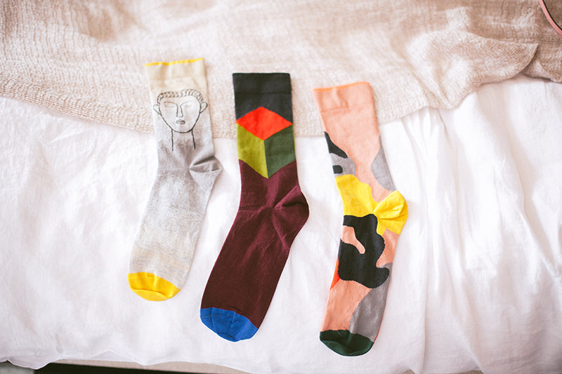 Bonne Maison Socks on the Tracey Neuls Bed