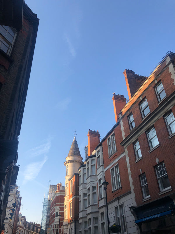 blue sky and red brick buildings of Marylebone