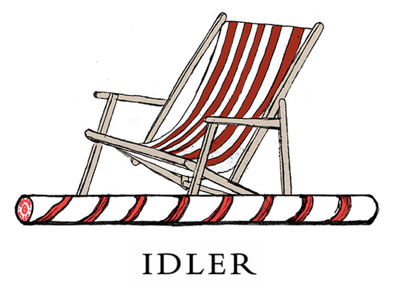 The Idler London philosophy festival logo of a tanning bed