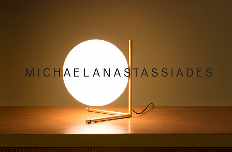 Michael Anastassiades lamp on wooden desk