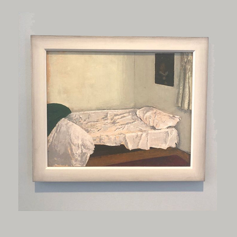 The Uncovered Bed, oil painting by Meret Oppenheim, a contemporary Swiss artist on view at Hauser and Wirth Gallery London