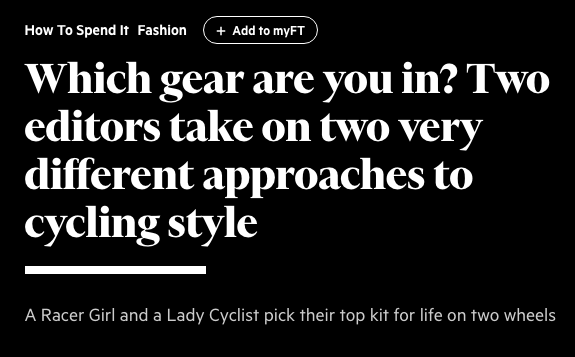 "Which Gear Are Your In" | Financial Times