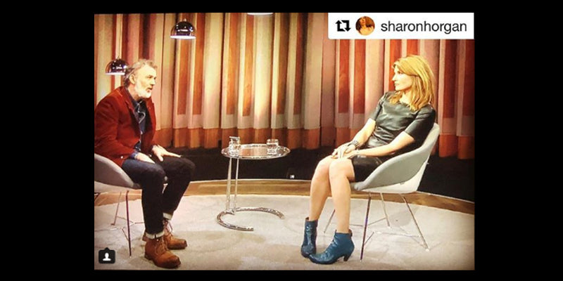 Sharon Horgon wearing Blue Tracey Neuls Boot Shoes on TV show