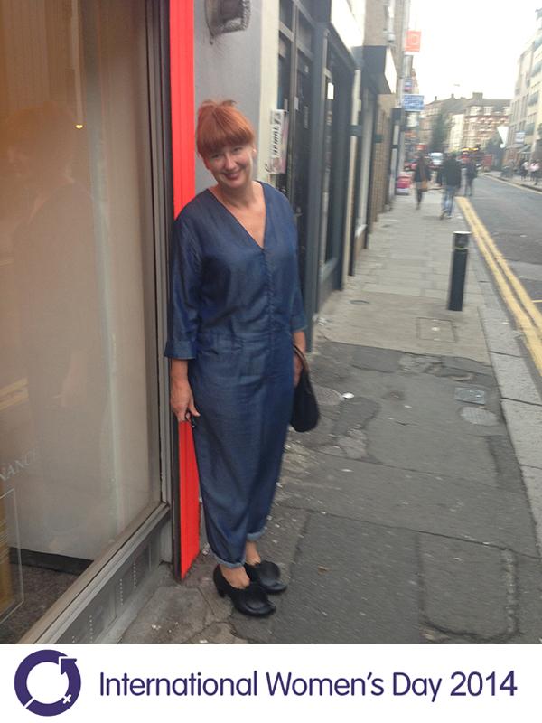 Picture of Designer Tracey Neuls outside her Redchurch Street Shop