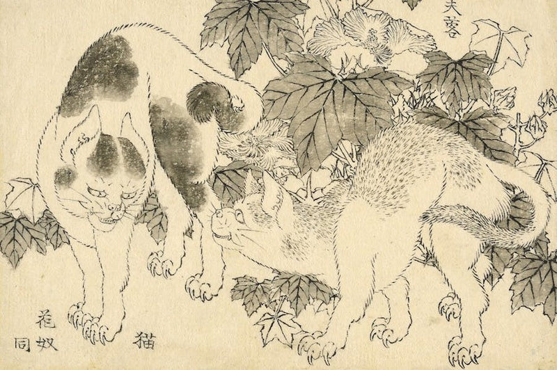 Drawing by Japanese artist Hokusai 
