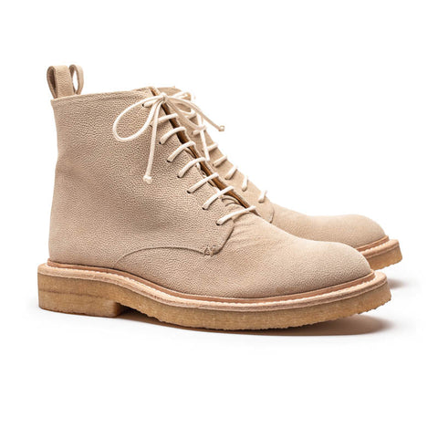 SS24 ANDY Buff | Beige Nubuck Crepe Sole Ankle Boots