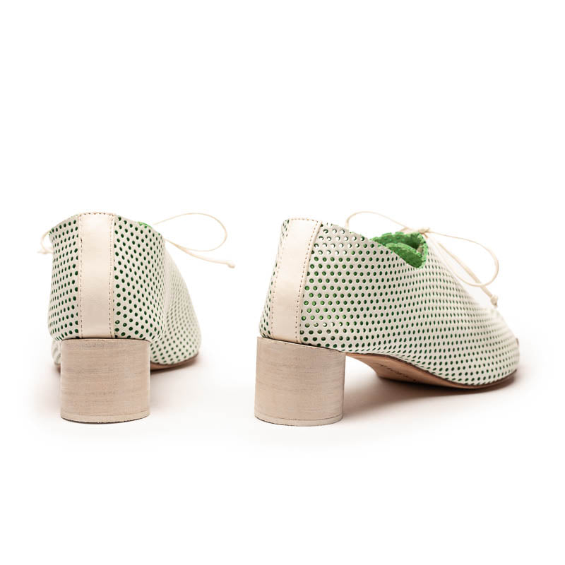 SS25_25 CARLOS White Pistachio | Leather Sneaker | Tracey Neuls