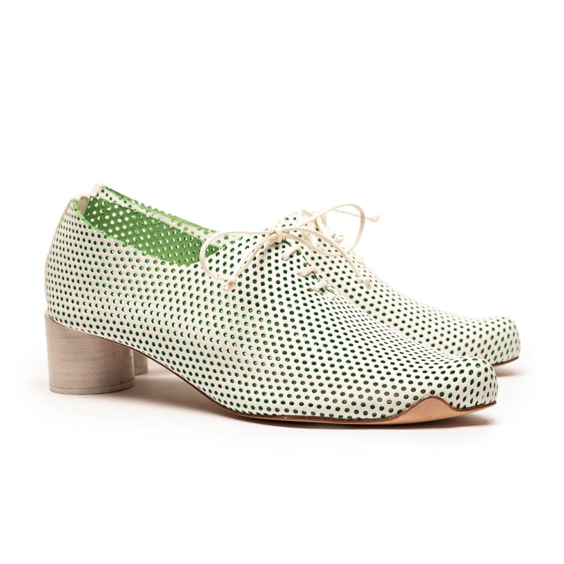 SS25_25 CARLOS White Pistachio | Leather Sneaker | Tracey Neuls