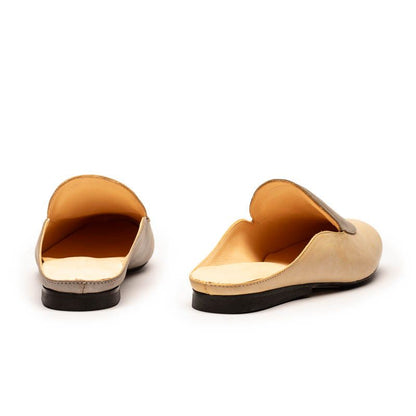 SS25_ CUDDY Dot Oyster | Leather Mules | Tracey Neuls