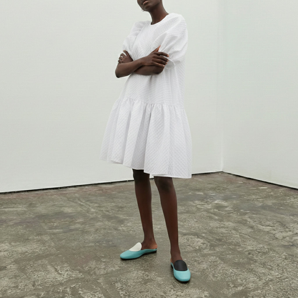 CUDDY DOT Egg Blue |  Leather Mule