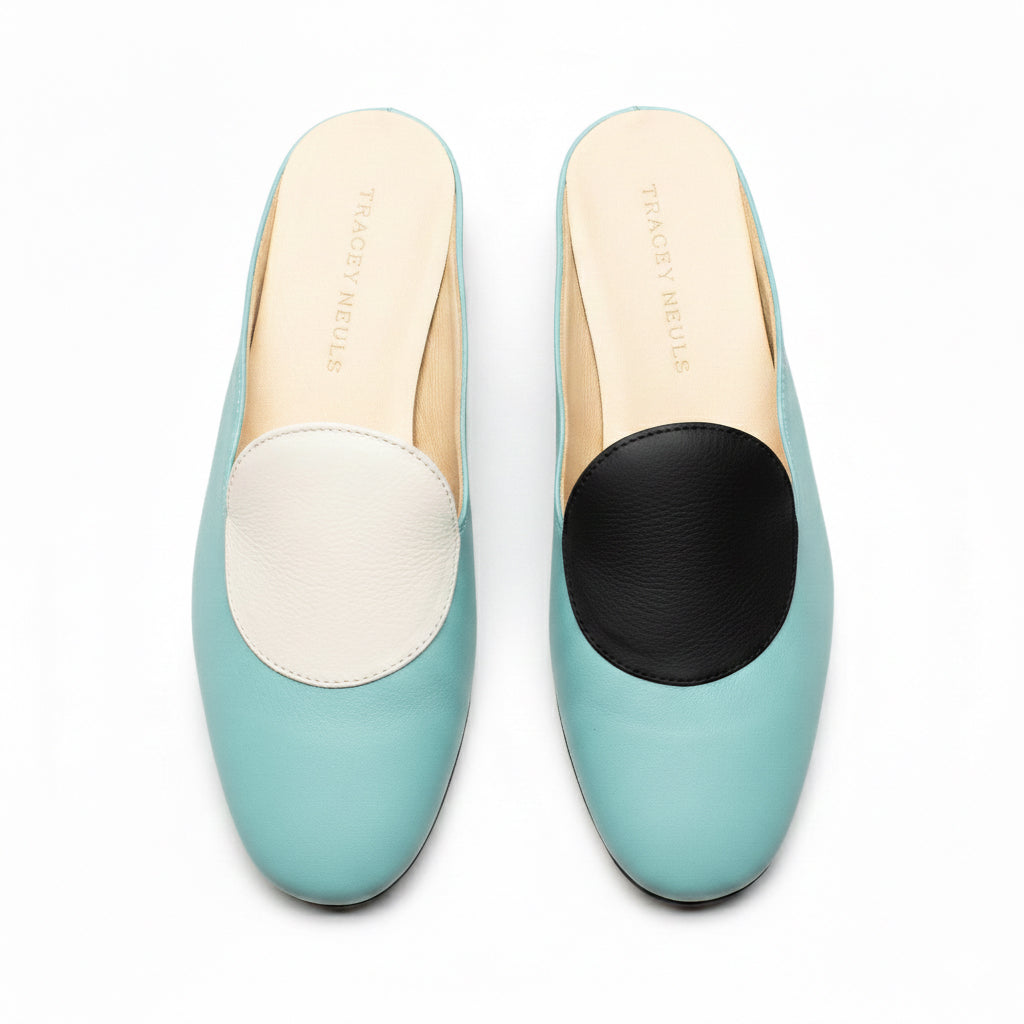 CUDDY DOT Egg Blue |  Leather Mule