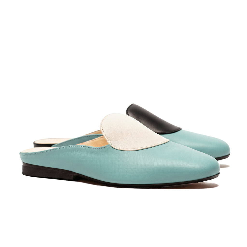 CUDDY DOT Egg Blue |  Leather Mule