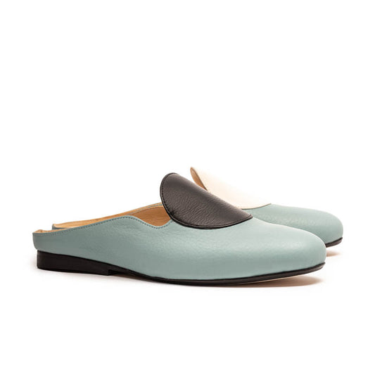 CUDDY DOT Egg Blue |  Leather Mule