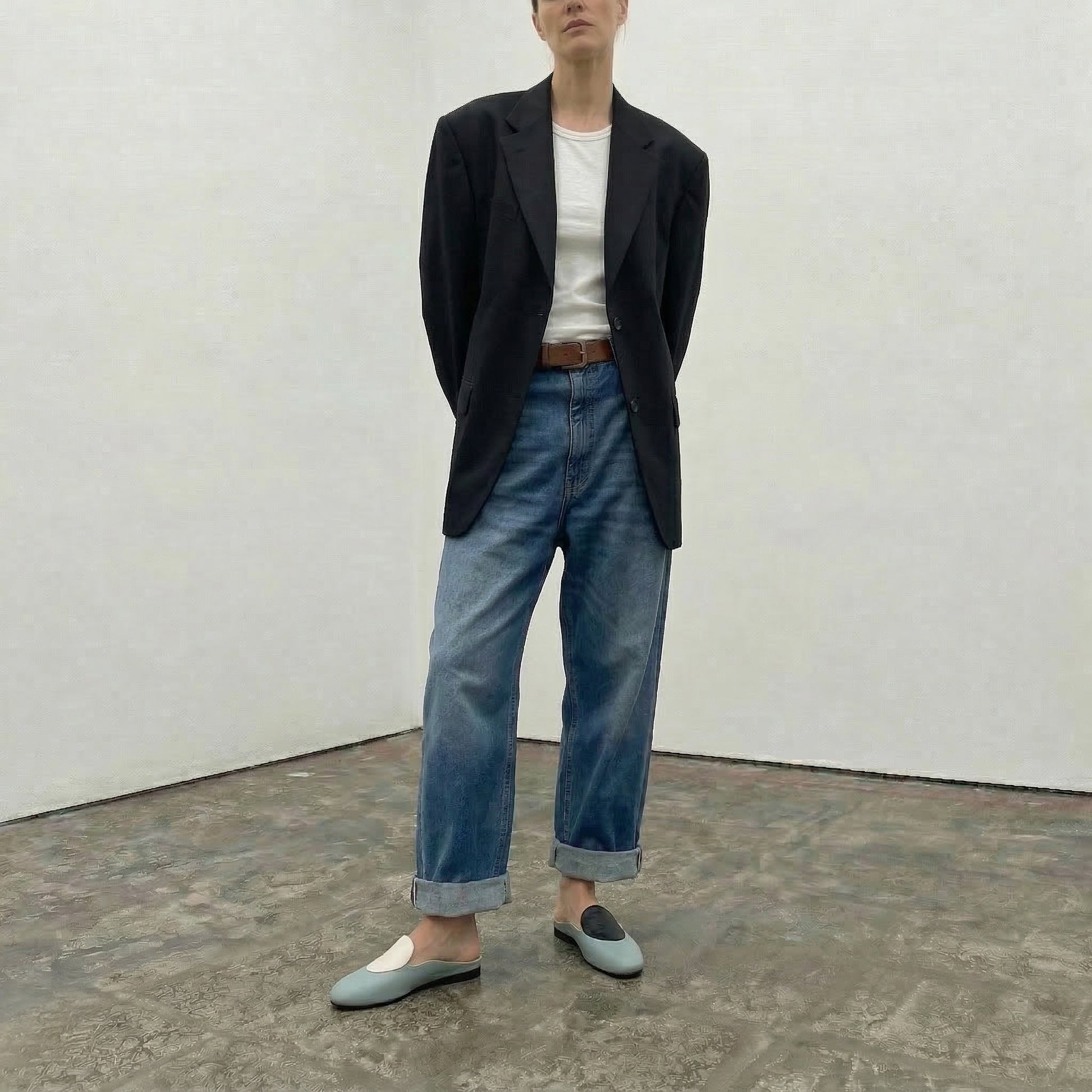 CUDDY DOT Egg Blue | Leather Mule | Tracey Neuls