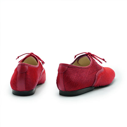 SS25_39 DUTRONC Rambutan | Red Hair-on Leather Derby | Tracey Neuls