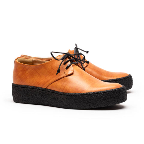 GEEK PLATFORM Pumpkin | Orange Printed Leather Platform Sneakers | Tracey Neuls