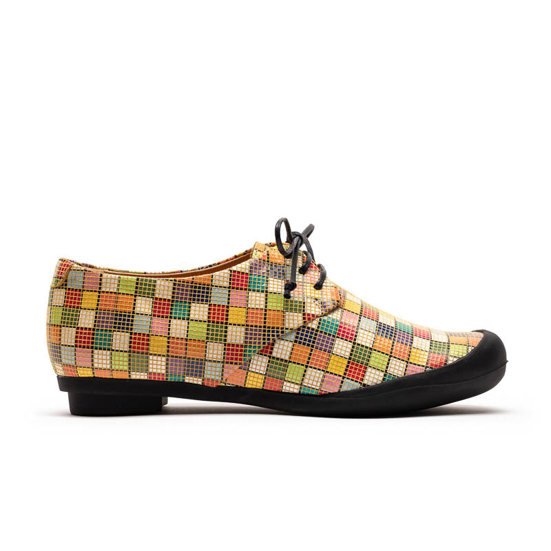 GEEK Grid | Multi Checkerboard Printed Leather Sneakers | Tracey Neuls