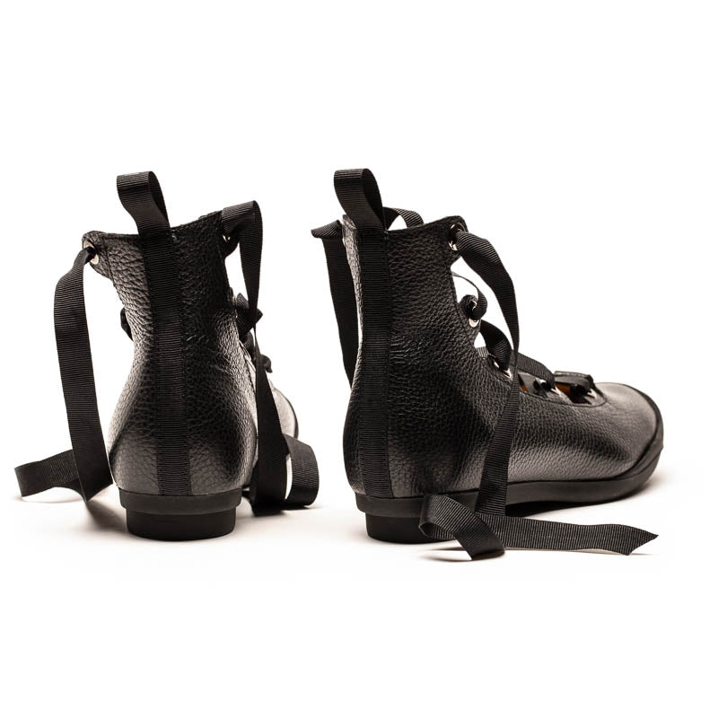 HIGHLANDER Smoke | Black Leather Ribbon Boots | Tracey Neuls