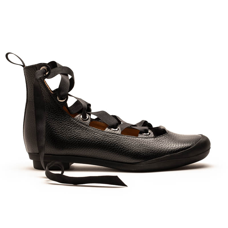HIGHLANDER Smoke | Black Leather Ribbon Boots | Tracey Neuls