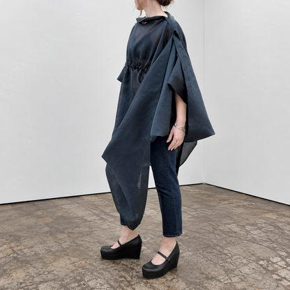 GLORIA Dress | 100% Silk Voile Petrol