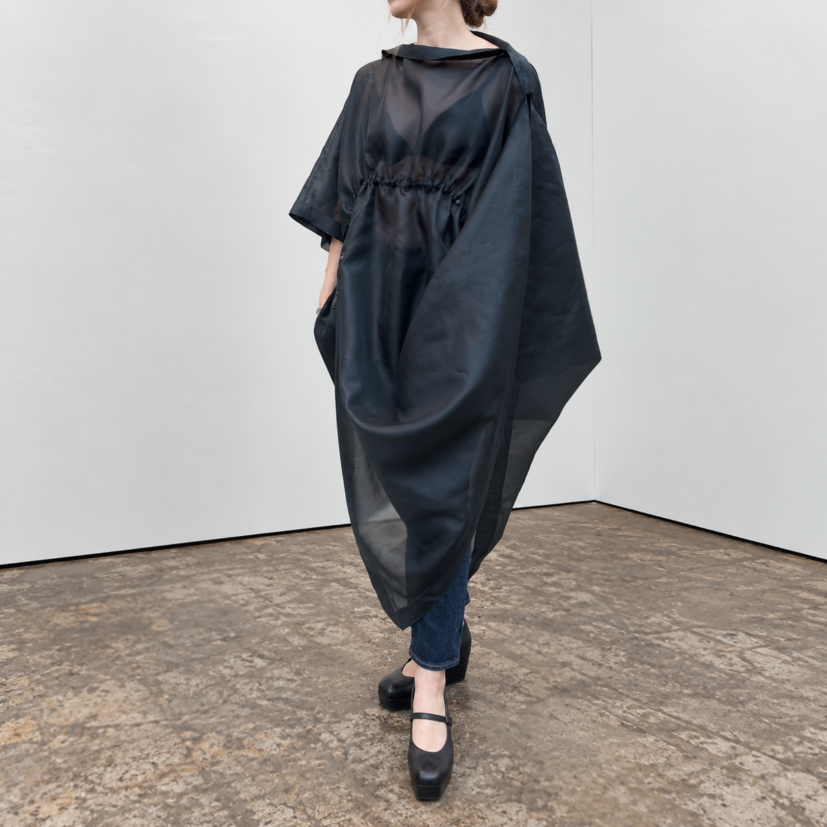GLORIA Dress | 100% Silk Voile Petrol