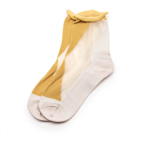 Graphic Mustard | Cotton n Sheer Socks | Tracey Neuls