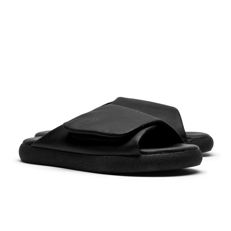HOLLER Smoke | Velcro Leather Slides | Tracey Neuls