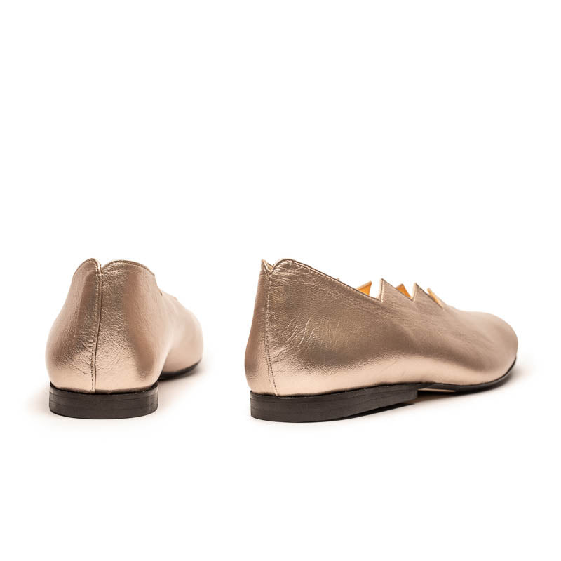 HOLZER Champagne | Gold Silver Leather Loafer | Tracey Neuls