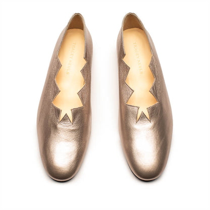 HOLZER Champagne | Gold Silver Leather Loafer | Tracey Neuls