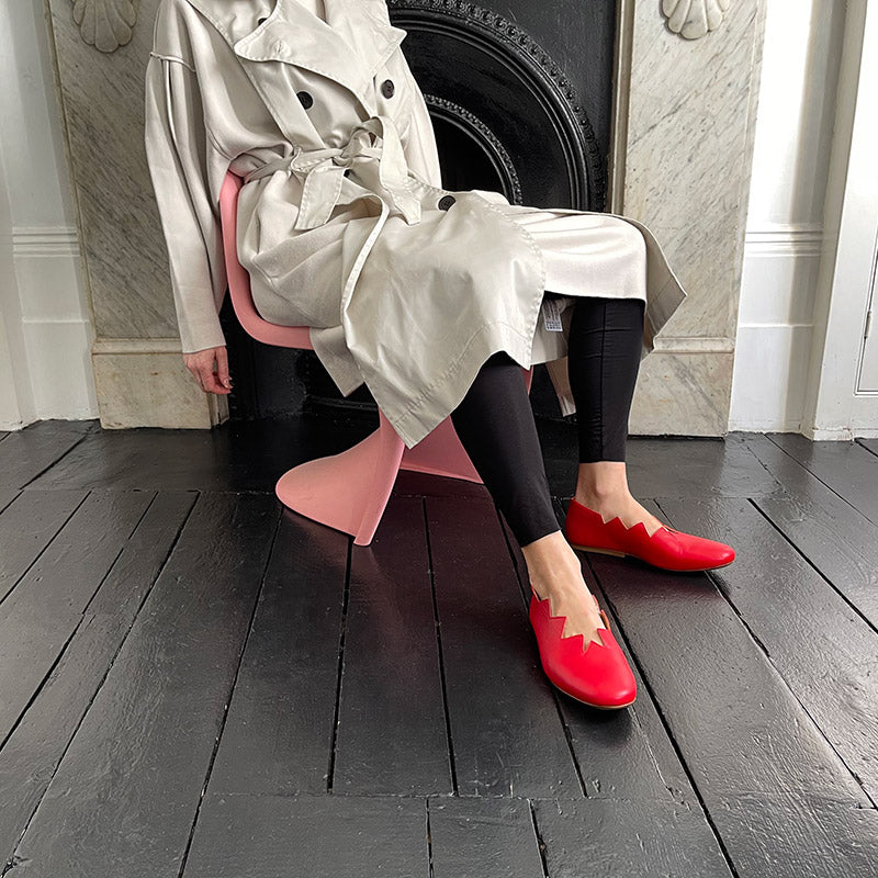 SS24 HOLZER Tomato | Leather Slip On | Tracey Neuls