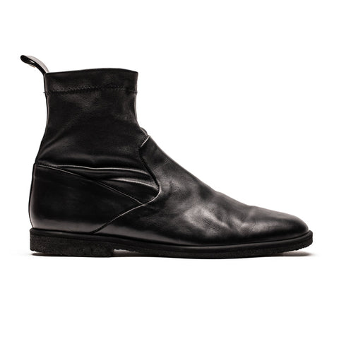 Irene Smoke | Black Crepe Sole Ankle Boots | Tracey Neuls