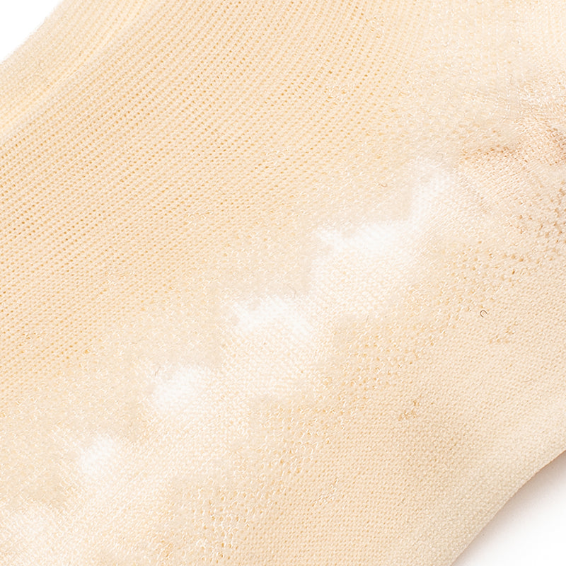 Ivory | Above Ankle Beige Cotton n Sheer Socks | Tracey Neuls