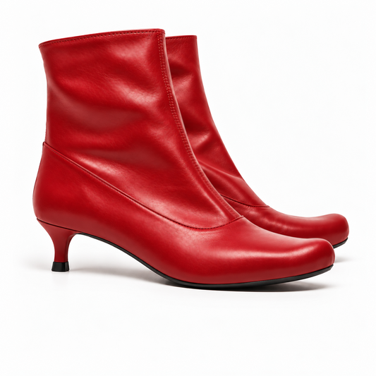 JOEY Lipstick Red | Leather Boots