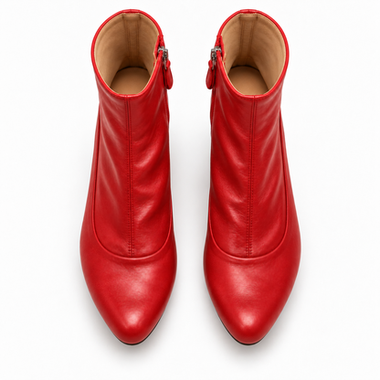 JOEY Lipstick Red | Leather Boots