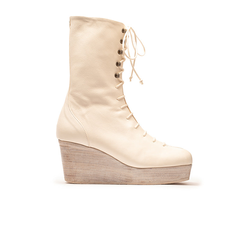 SS25_14 JONES Parchment | Wedge Boots | Tracey Neuls