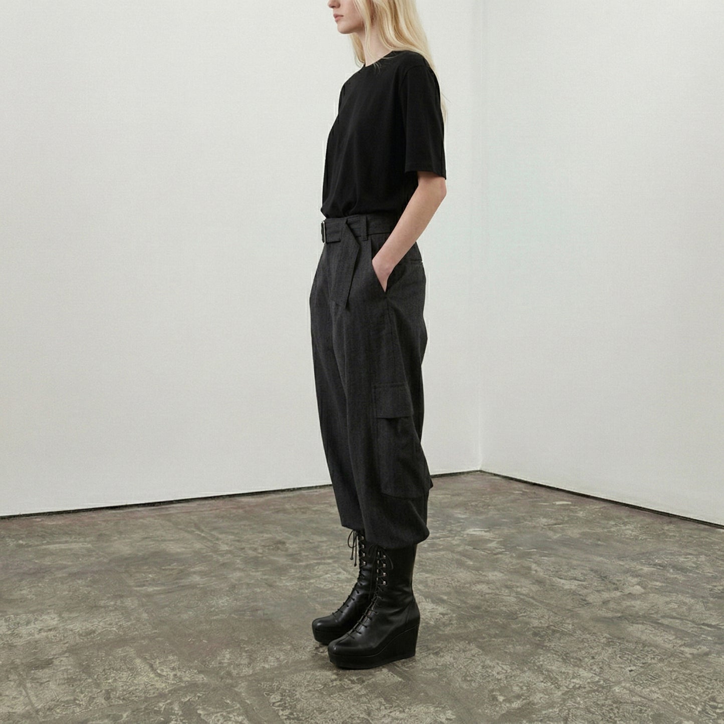 JONES Black 2nd | Leather Wedge Boots | Tracey Neuls
