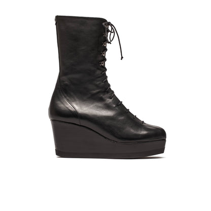 JONES Black | Leather Wedge Boots | Tracey Neuls
