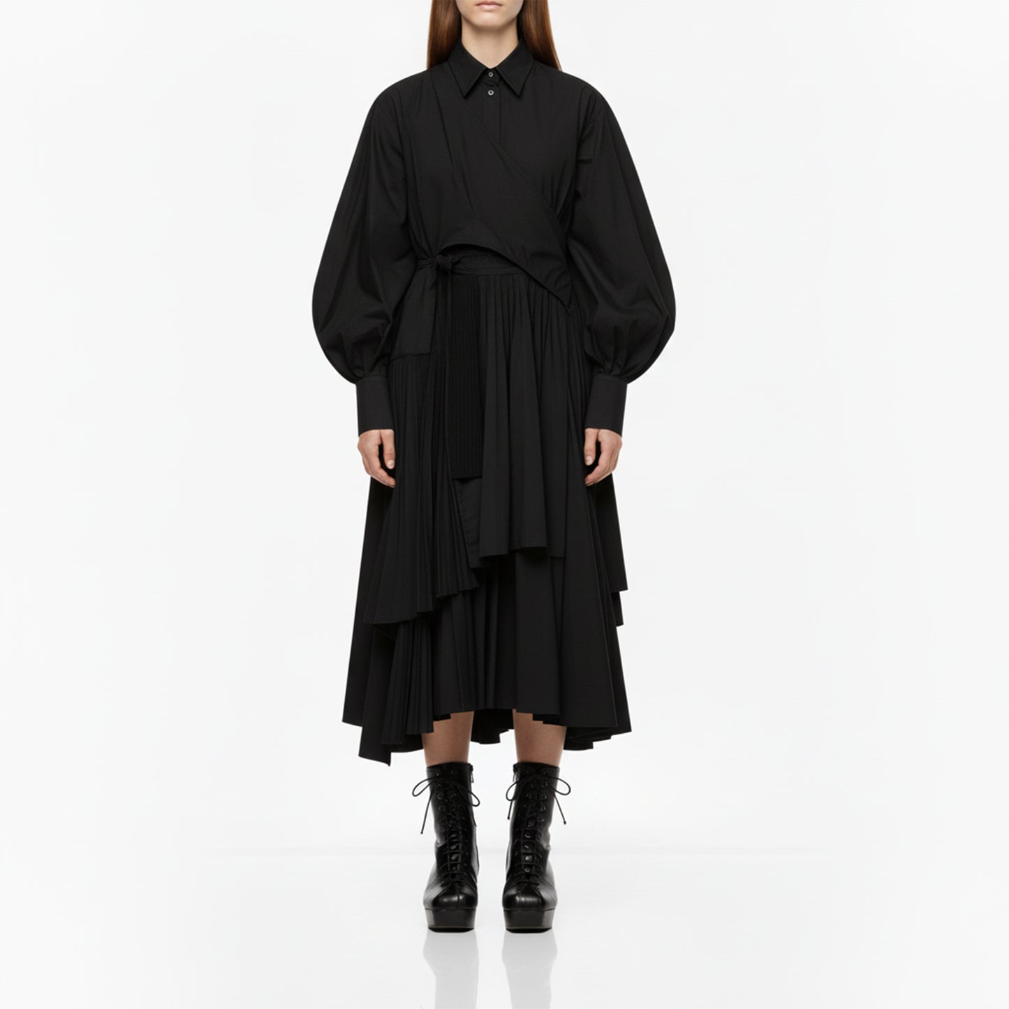 JONES Black | Leather Wedge Boots | Tracey Neuls